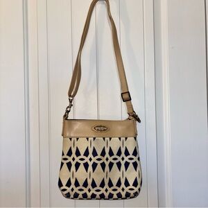 Spartina 449 Beige and Navy Crossbody Bag